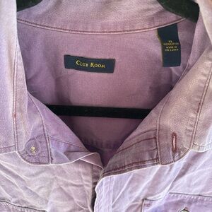 Club Room Purple Button Down Shirt Top